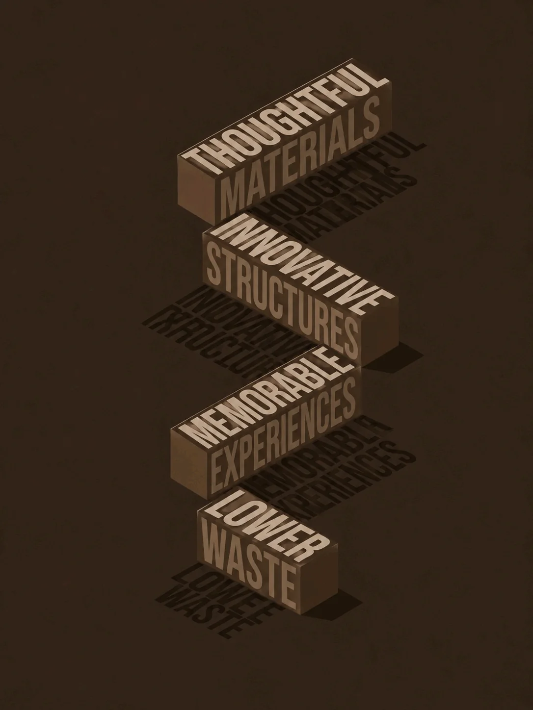 Thoughtful materials, innovative structures, memorable experiences, lower waste